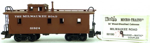 Micro Trains Line 50180 Milwaukee Road 01924 34&#039; CABOOSE 1:160 OVP #K039 å