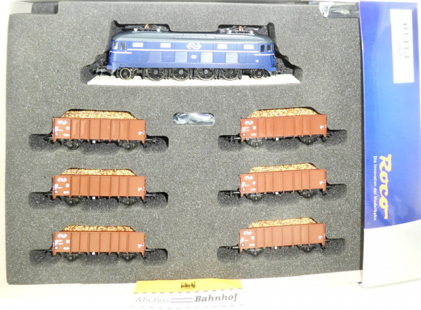 Roco 61413 NS S1000 blau + 6 Rübenwagen H0 1/87 HE3 å