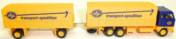 ASG transport Volvo spedition Hängerzug orange blau LKW Albedo H0 1:87 HJ1 å