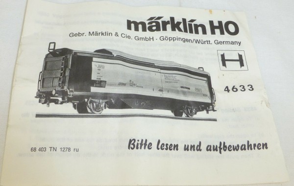 Märklin 4633 Anleitung 68 403 TN 1278 ru