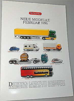 WIKING Neuheitenblatt Neue Modelle Februar 1996 å*