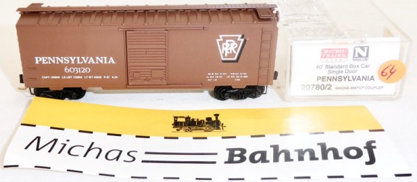 Pennsylvania 603120 40´ Boxcar Micro Trains Line 20780/2 N 1:160 OVP ∆64 å