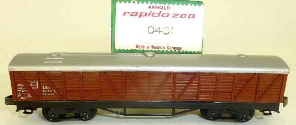 versiegelt DB gedeckter Güterwagen braun 0401 ARNOLD rapido 200 N OVP HQ4 µ *