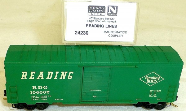 Reading Lines 40' Box Car Single Door Micro Trains Line 24230 N 1:160 OVP å *