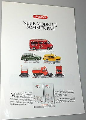 Neue Modelle Sommer 1996 WIKING Neuheitenblatt å *