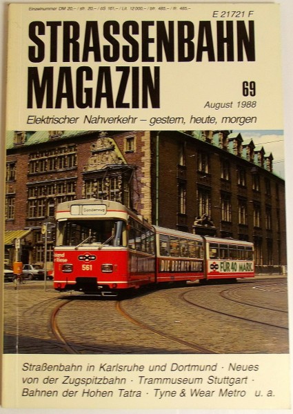 Straßenbahn Magazin Heft 69 August 1988, S. 177-264 Franckh&#039;sche Verlagshandlung