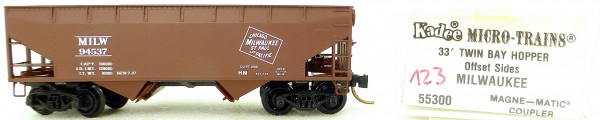 Micro Trains Line 55300 Milwaukee 94537 33&#039; Twin Hopper OVP 1:160 #K123 å