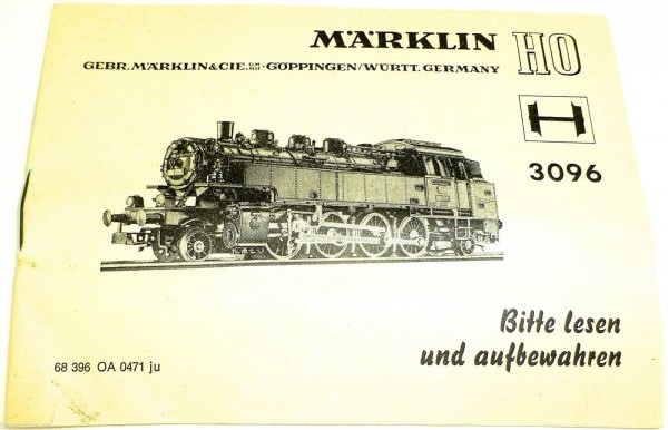 Anleitung Märklin 3096 68 396 OA 0471 ju å