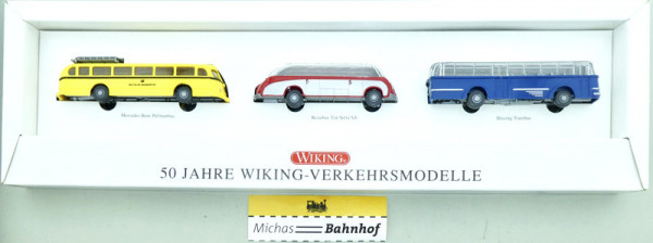 3x Bus 50 JAHRE WIKING VERKEHRSMODELLE Werbemodell 1/87 LH3 å