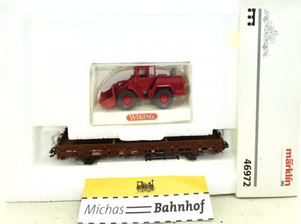 Märklin 46972 Flachwagen Kls 443 Wiking Ladung Radlader H0 1:87 OVP HB3 å