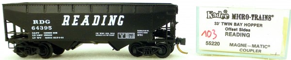 Micro Trains Line 55220 Reading 64395 33&#039; Twin Hopper OVP 1:160 #K103 å