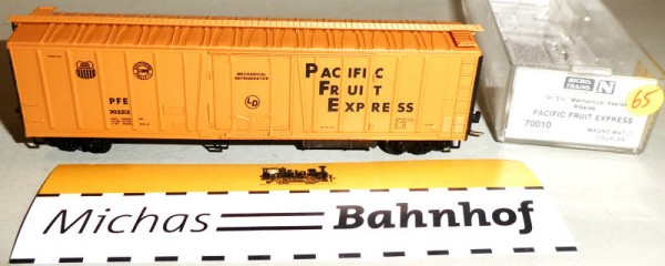 PFE 302212 51&#039; 3 1/4 Rivet Reefer Boxcar Micro Trains Line 70010 N 1:160 ¡65 å