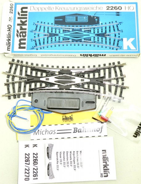 Märklin 2260 Doppelte Kreuzungsweiche elektrisch K Gleis H0 1:87 OVP KA2 å