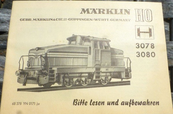 Anweisung 3078 3080 Anleitung 68 378 YN 0171 ju Märklin å
