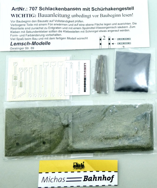 Lemsch-Modelle 707 Schlackenbansen mit Schürhakengestell Spur 0 HH3 å