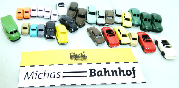 30 PKW Ladegut Deko VW Porsche Trabant Citroen Volvo Fiat N 1:160 IMU HH4 å