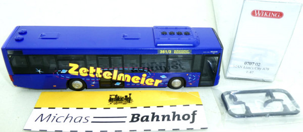 Wiking 0707 02 MAN Lion's City A78 Zettelmeier Bus H0 1:87 Lj3 å