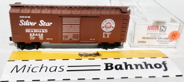 Seaboard Silver Comet 25439 40´ Boxcar Micro Trains Line 20860 N 1:160 OVP ∆49 å