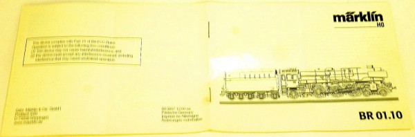 BR 01.10 Anleitung Märklin 60 5657 12 00 na H0 å*