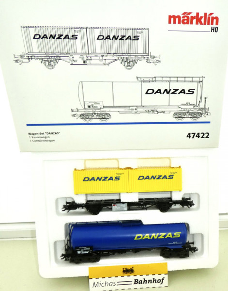 Märklin 47422 DANZAS Kesselwagen Containerwagen Wagen-Set H0 1:87 OVP LD1 å