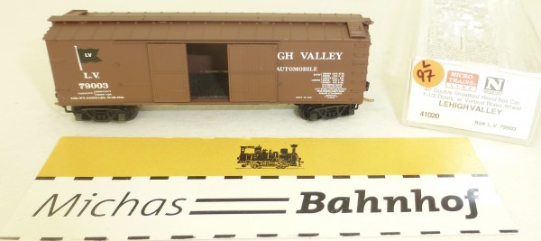 MICRO TRAINS 41020 Lehigh Valley 40&#039; Dbl Sheathed Box Car 1-1/2 N 1:160 #97L å