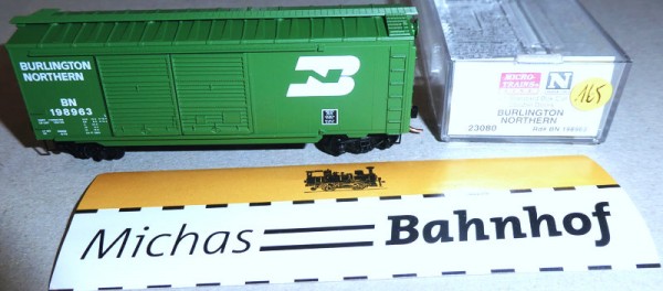 Burlington Northern 198963 40´ St Boxcar Micro Trains Line 23080 N 1:160 Ä165 å