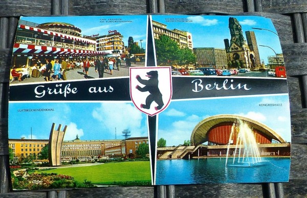 Grüße aus Berlin Ansichtskarte 50er 60er Jahre KRÜGER 921/110 79 å *