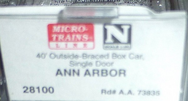 40´ Outside Braced Boxcar ANN ARBOR 73835 Micro Trains Line 28100 N 1:160 C å*