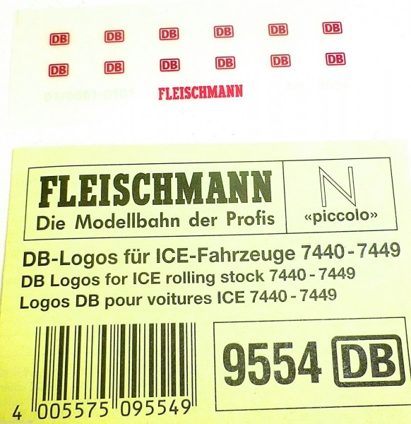 DB Logos für ICE und andere Züge Fleischmann 9554 NEU 1:160 Spur N HR1 µ
