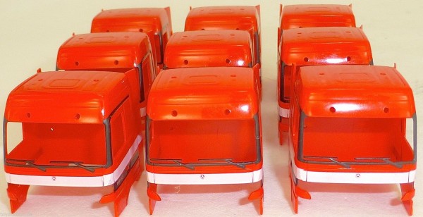 10 x LKW Fahrerhaus Mercedes 1843 rot Ladegut Bastel Deco 1:87 H0 å