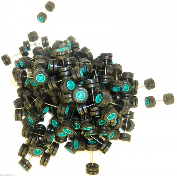 100 x Radsatz ca 28mm Achsbreite Felge mint Herpa Albedo 1:87 0106D #LI2 å