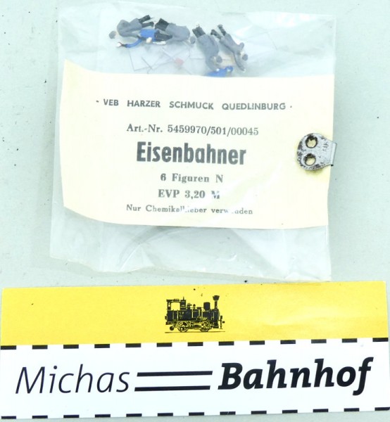 6 Eisenbahner Figuren DDR VEB Harzer Schmuck Quedlinburg N 1:160 å