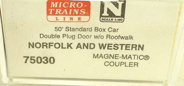 Micro Trains Line 75030 Norfolk Western 160784 50´ Box Car 1:160 OVP #E å*