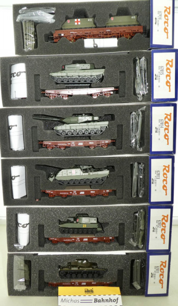 Roco 67811-67816 6tlg Panzerzug Panzertransport 1:87 H0 OVP HA3 å