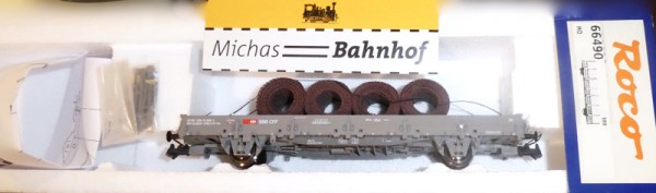 Roco 66490 SBB H0 Rungenwagen mit Stahlgeflechtrollen H0 1:87 OVP HD5 å