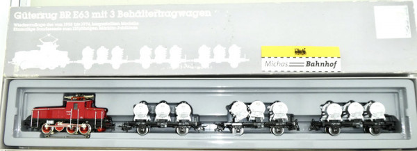 Märklin 2874 BR E63 Ellok mit Güterzug 3 Behältertragwagen H0 1:87 OVP HH2 å