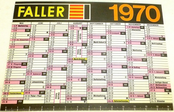 Faller Modellbau Kalender 1970 N Brücken Tunnel Bahnbauten Häuschen 9mm å