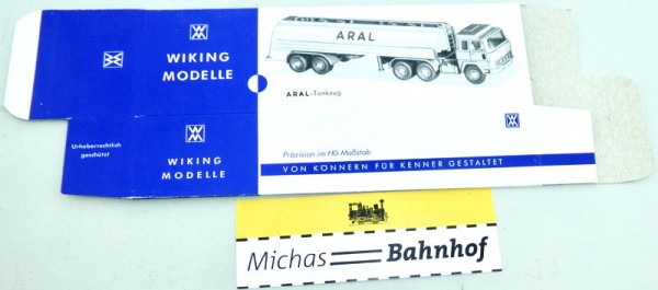 Wiking ARAL Tankzug Karton leer BLAUER Karton H0 1:87 å