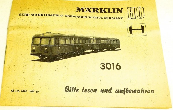 Märklin Anleitung Beschreibung 3016 68 316 MN 1269 ju å *