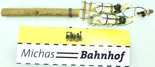 Preiser Waldarbeit Arbeiter Gespann Holz 50er 60er Jahre Holzfigur H0 1:87 HJ4 å