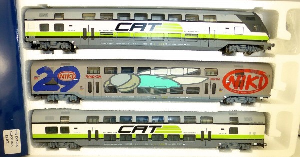 ÖBB CAT Niki Doppelstock 3tlg Set HERIS 13123 H0 1:87 City Airport Train KH12 µ*