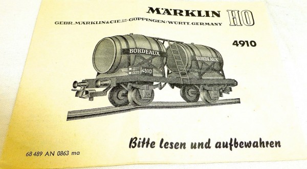 Märklin Anleitung 4910 68 489 AN 0863 ma # å