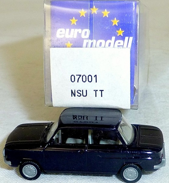 NSU TT PKW schwarz IMU/EUROMODELL 07001 H0 1/87 OVP #LL 1 å