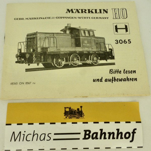 3065 Märklin Anleitung 68365 ON 0367 ru å