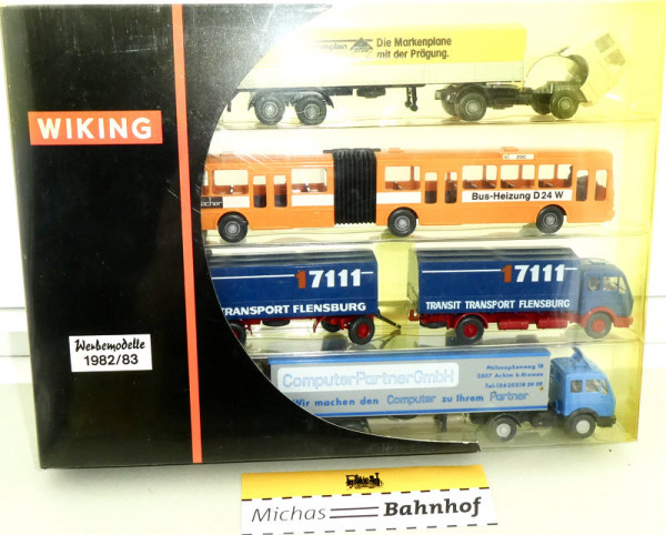 Wiking Werbemodelle 1982 1983 4-tlg Bus + LKW H0 1:87 OVP HU3 å
