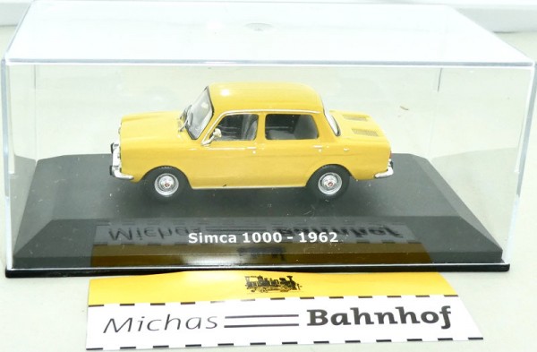 Simca 1000 1962 gelb PKW 1:43 in Box Hachette Atlas ABADD128 OVP Neu GB2 y