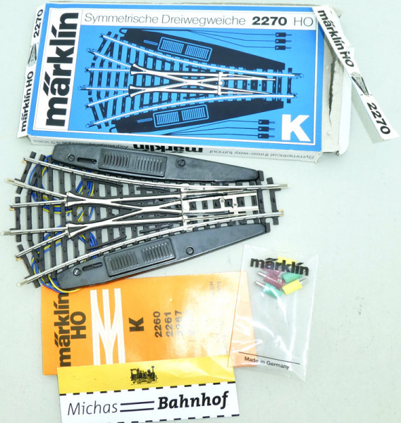 Märklin 2270 Symmetrische Dreiwegweiche elektrisch H0 1:87 OVP HR5 å