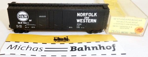 Norfolk and Western N&amp;W 56611 50´ Boxcar Micro Trains Line 36034-1 N 1:160 Ω118 å