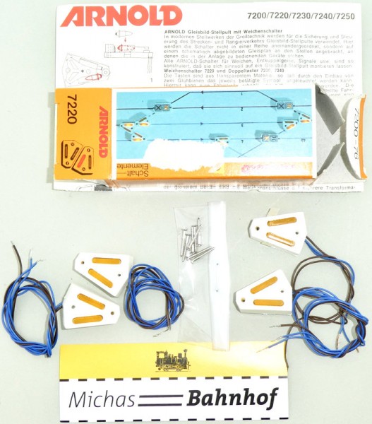 4x Arnold 7220 Gleisbild Stellpult Weichenschalter N 1:160 OVP KA2 å