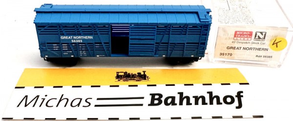 Micro Trains Line 35170 40&#039; Despatch Stock Car GREAT NORTHERN N 1:160 ¥K å